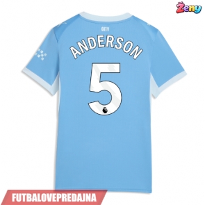 Lacne Ženy Futbalové dres Manchester City Elliot Anderson #5 2026-27 Krátky Rukáv - Domáci